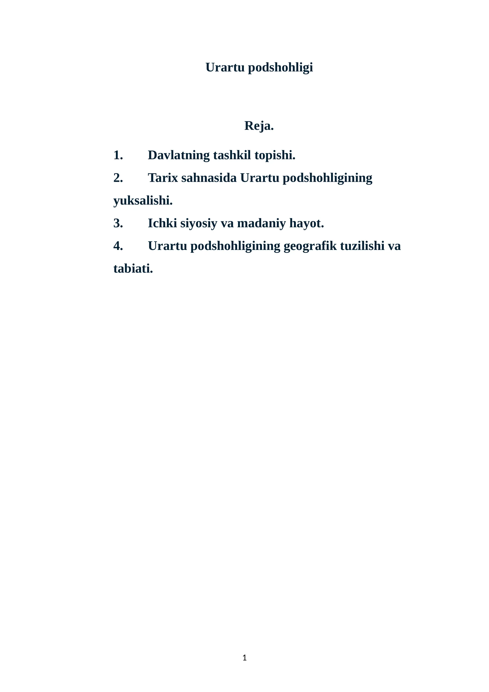 Urartu podshohligi