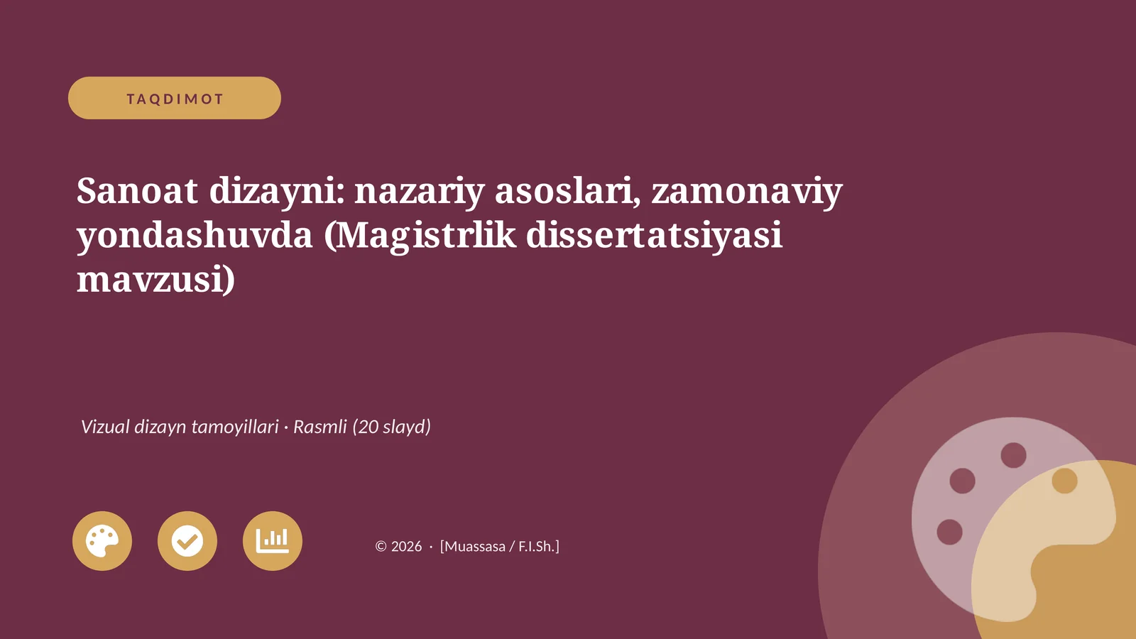 Sanoat dizayni: nazariy asoslari, zamonaviy yondashuvda (Magistrlik dissertatsiyasi mavzusi)