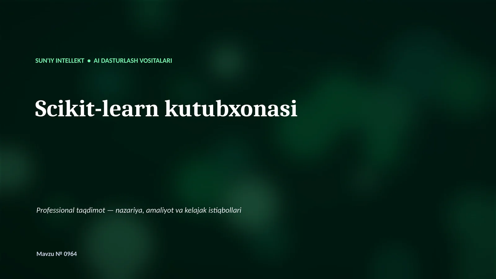 Scikit-learn kutubxonasi