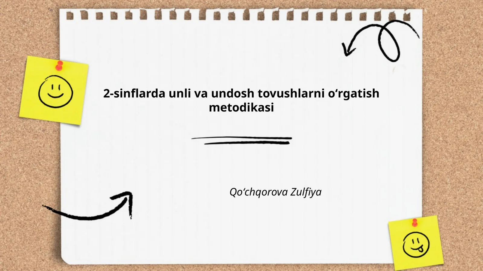 2-sinflarda unli va undosh tovushlarni oʻrgatish metodikasi