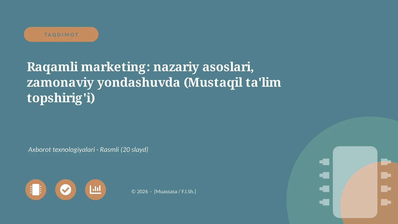 Raqamli marketing: nazariy asoslari, zamonaviy yondashuvda
