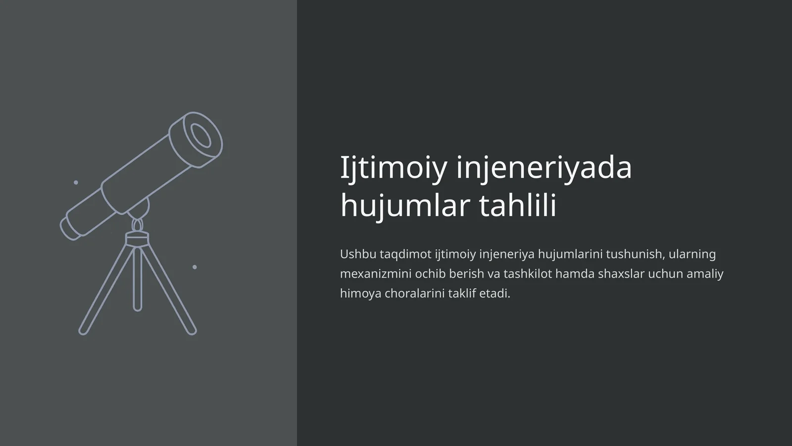 Ijtimoiy injeneriyada hujumlar tahlili