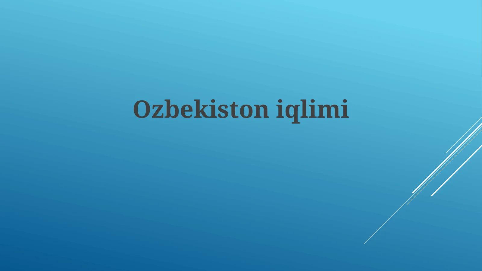 Ozbekistoniqlimi