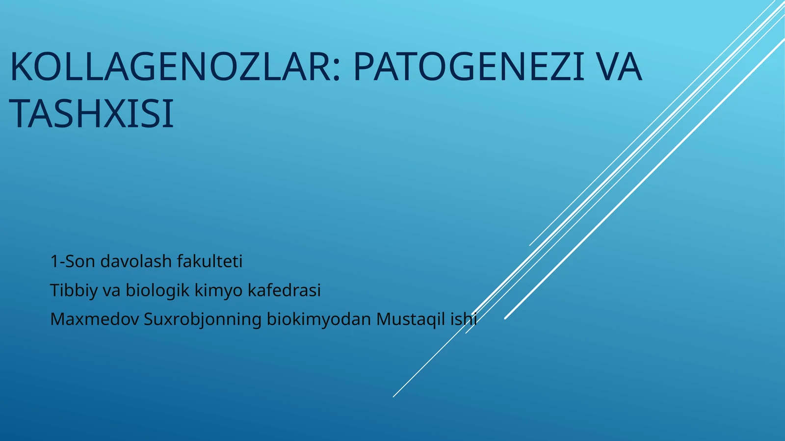 Kollagenozlar: patogenezi va tashxisi.