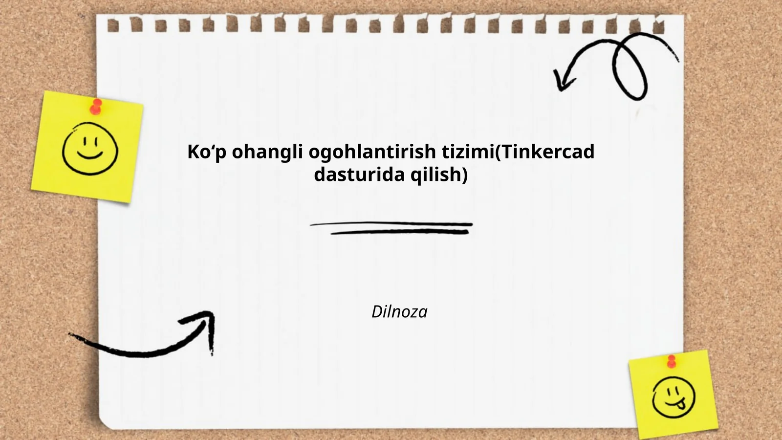 Ko‘p ohangli ogohlantirish tizimi(Tinkercad dasturida qilish)