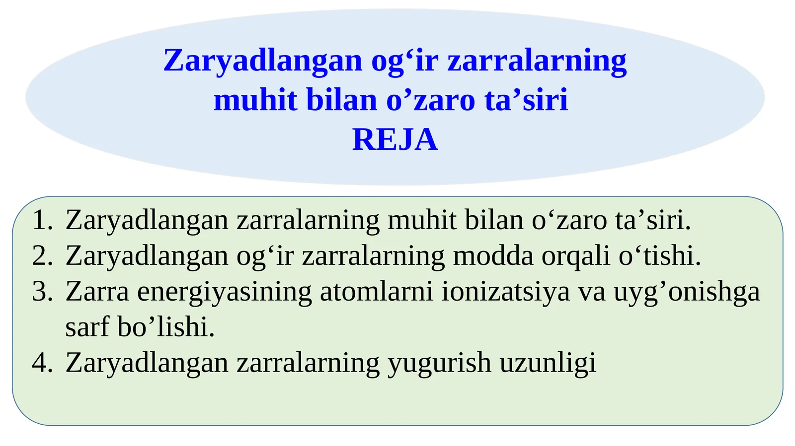 Zaryadlangan og‘ir zarralarningmuhit bilan o’zaro ta’siri