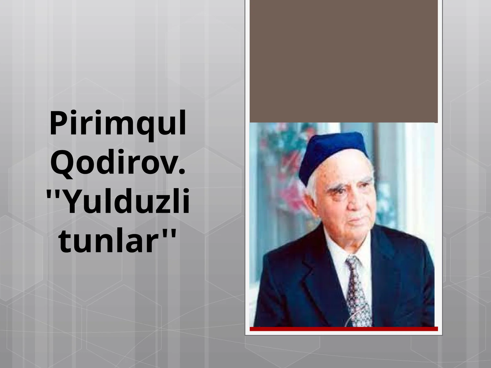PirimqulQodirov. ''Yulduzlitunlar''