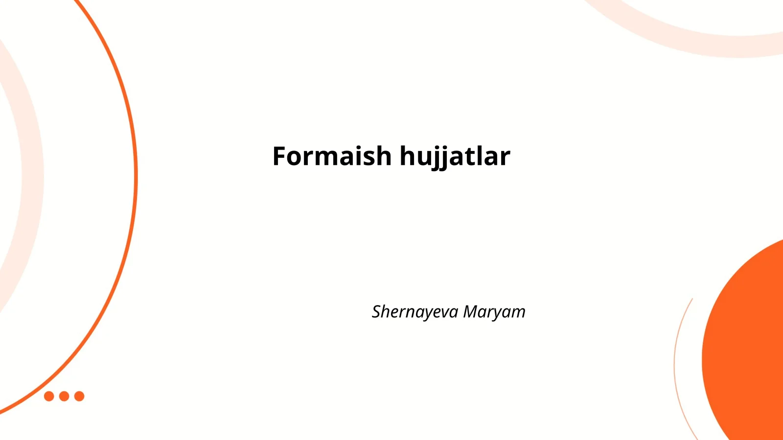 Formaish hujjatlar