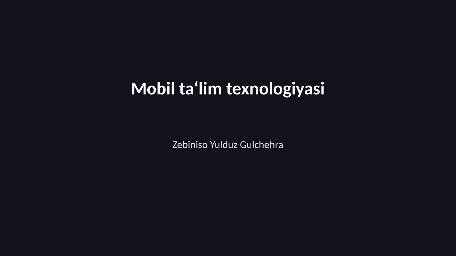 Mobil ta‘lim texnologiyasi
