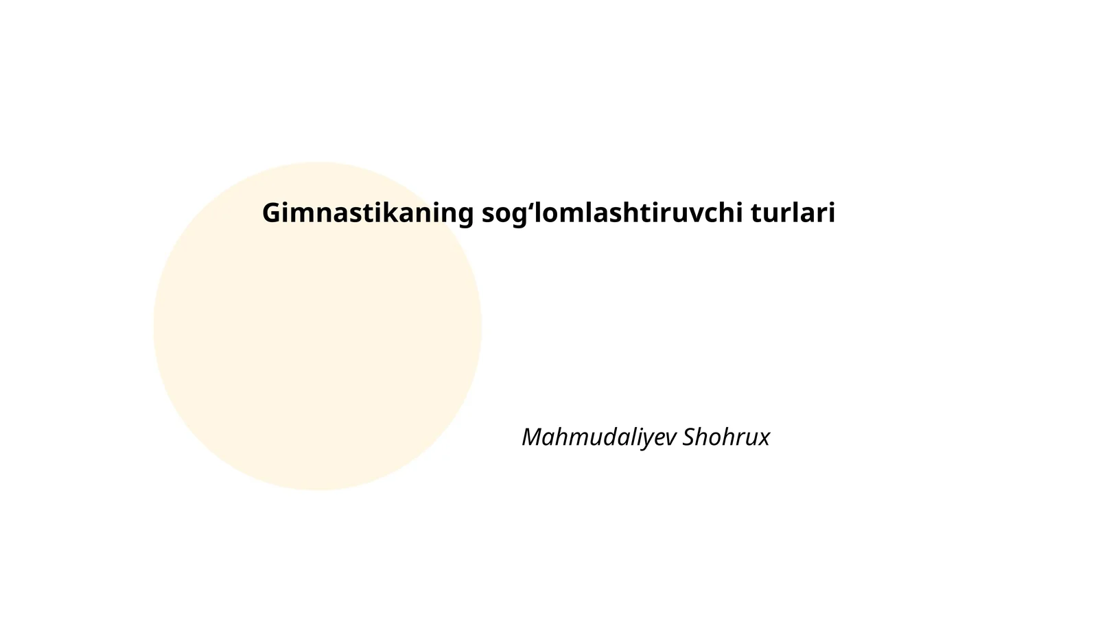 Gimnastikaning sogʻlomlashtiruvchi turlari