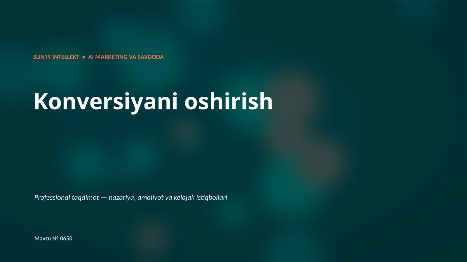 SUN'IY INTELLEKT • AI MARKETING VA SAVDODA
