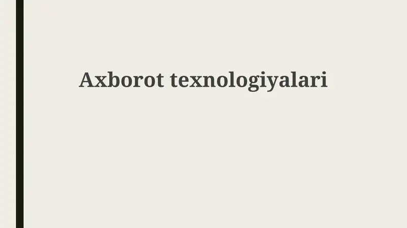 Axborottexnologiyalari