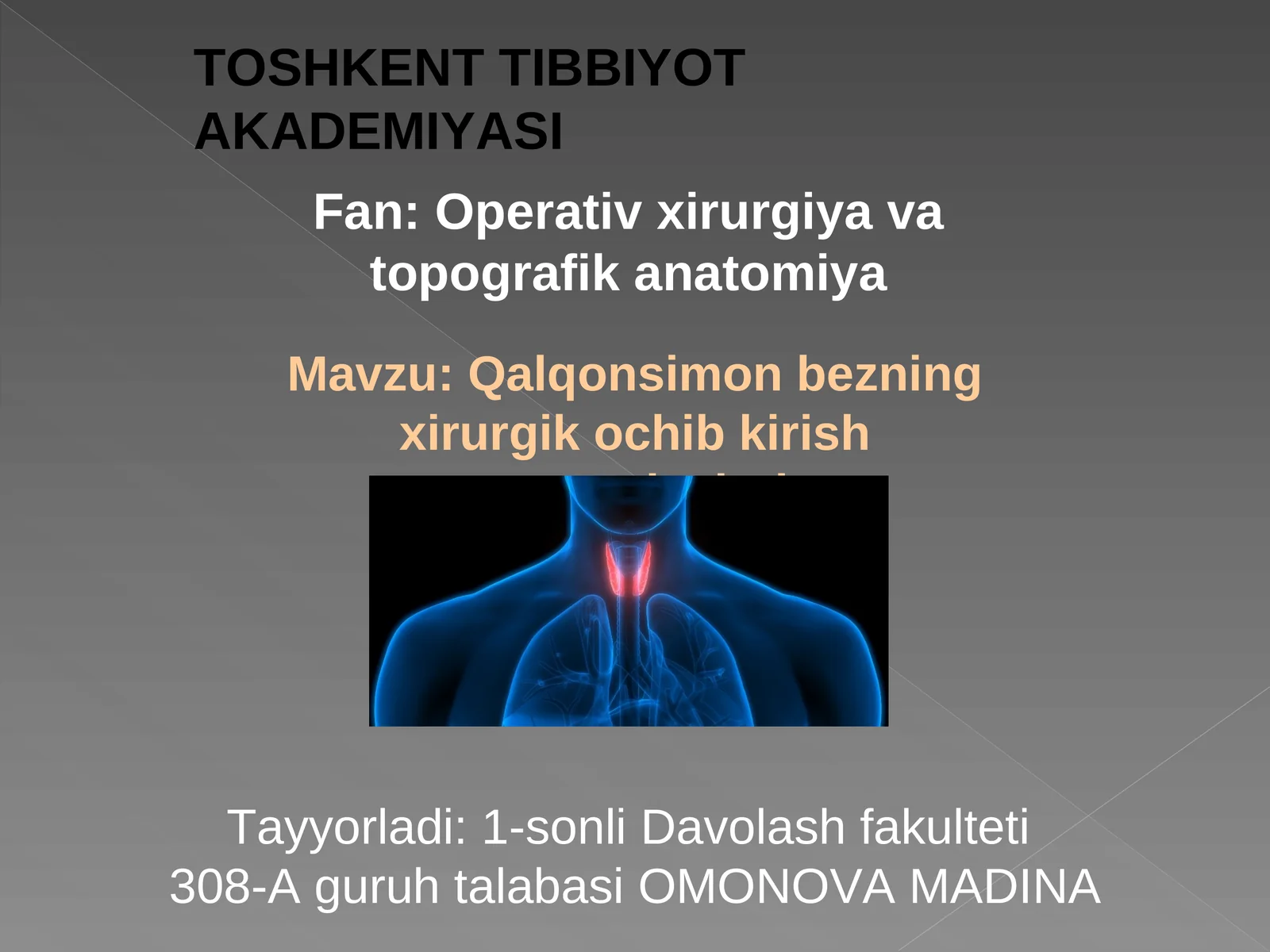 Operativ xirurgiya va topografik anatomiya