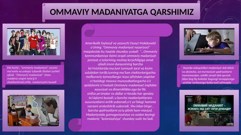 OMMAVIY MADANIYATGA QARSHIMIZ