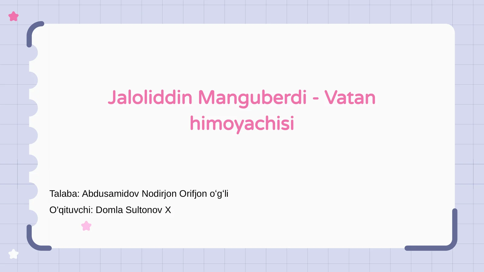 Jaloliddin Manguberdi - Vatan himoyachisi