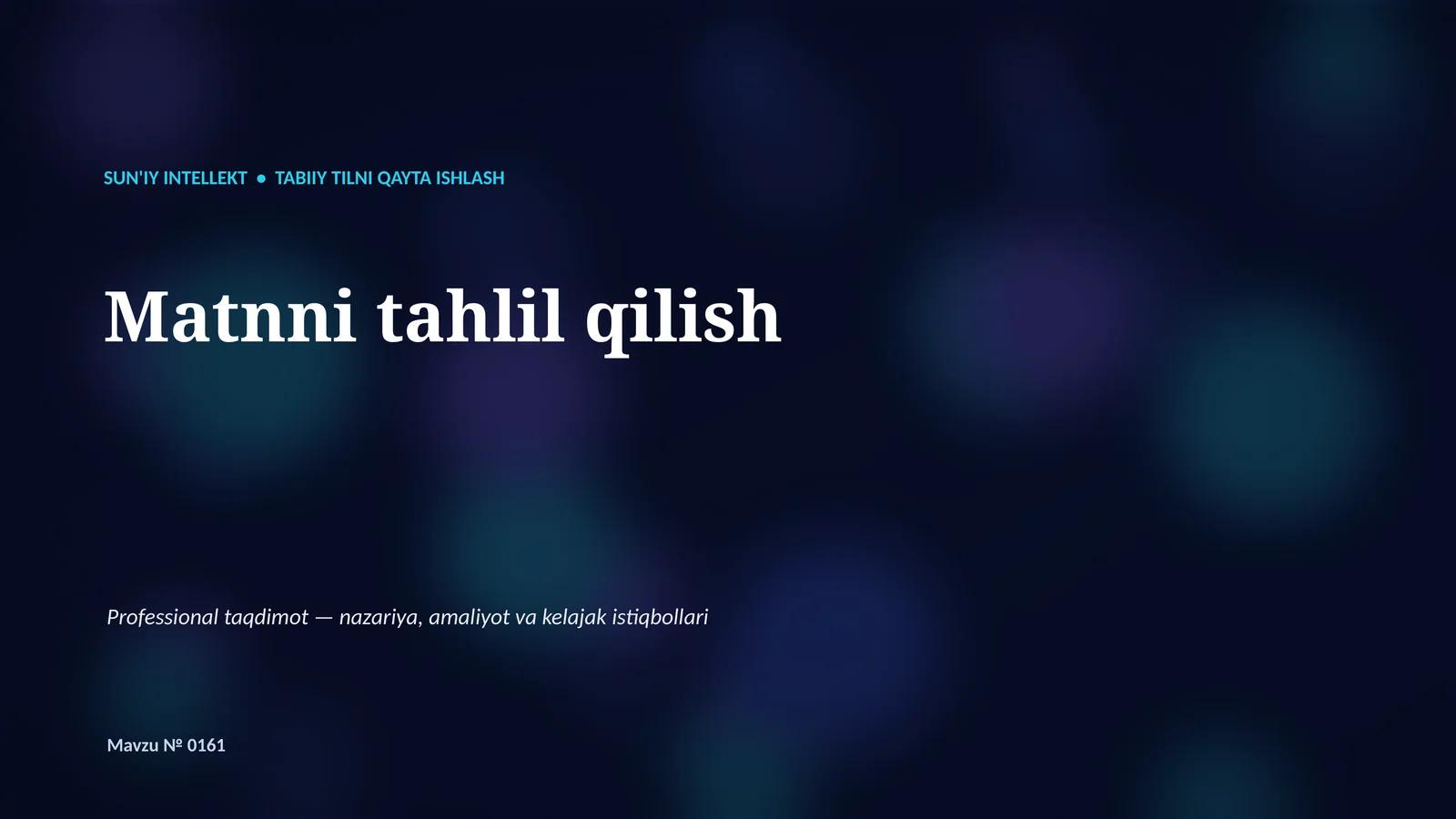Tabiiy tilni qayta ishlash