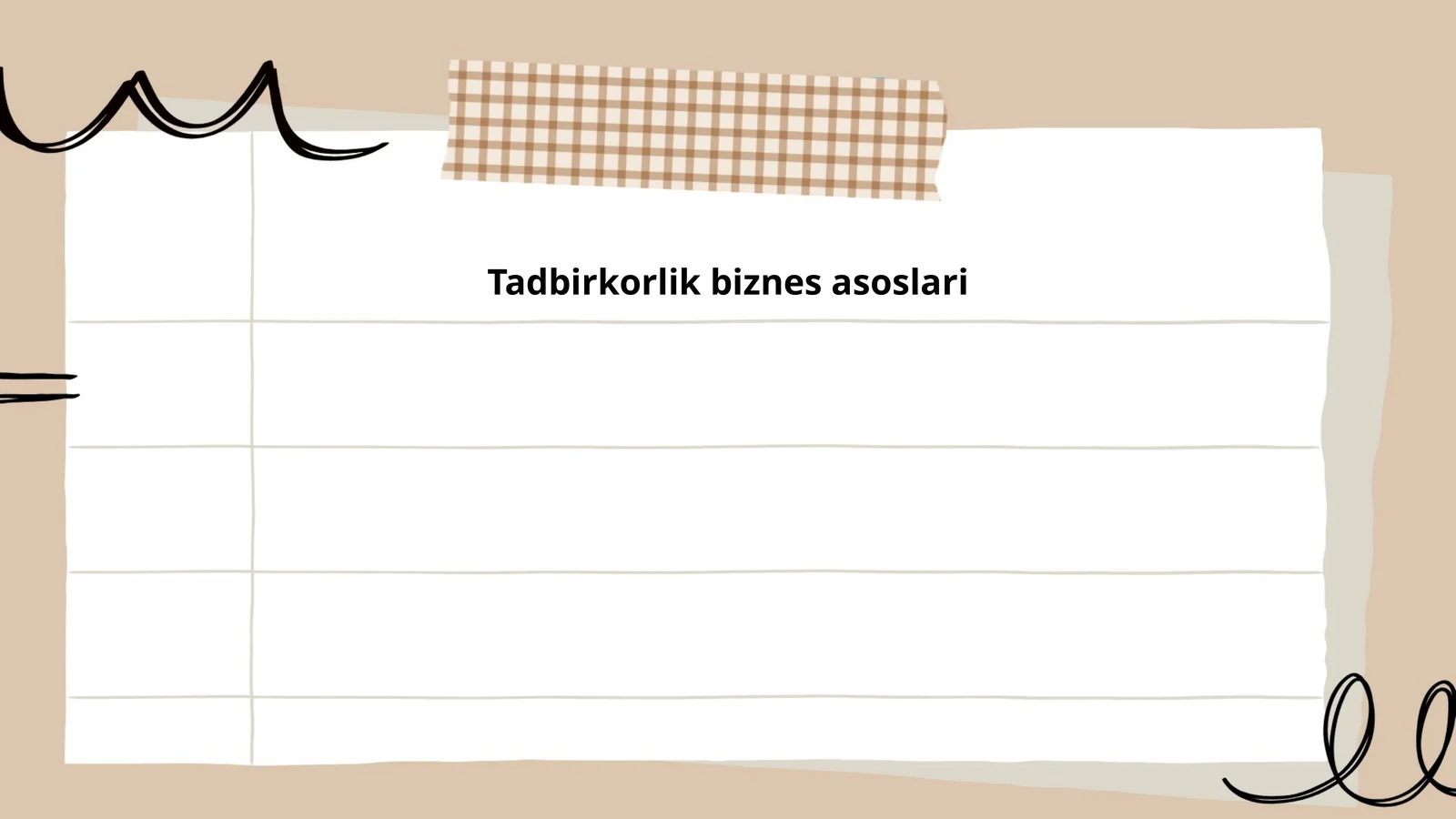 Tadbirkorlik biznes asoslari