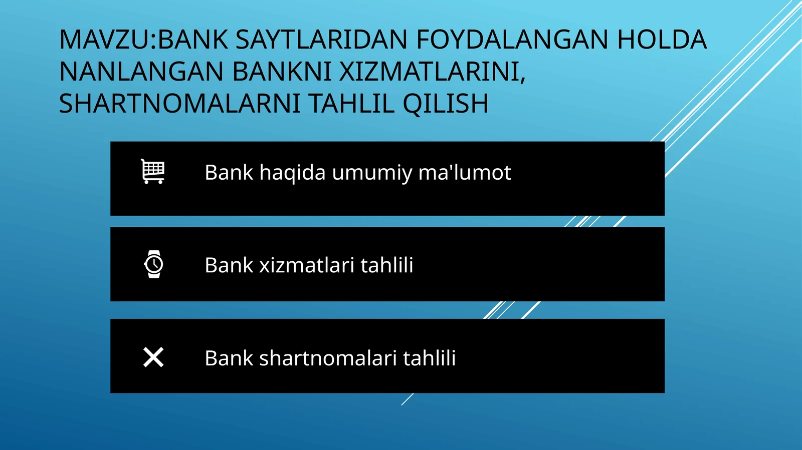 Bank Saytlaridan Foydalangan Holda Bank Xizmatlarini Tahlil Qilish