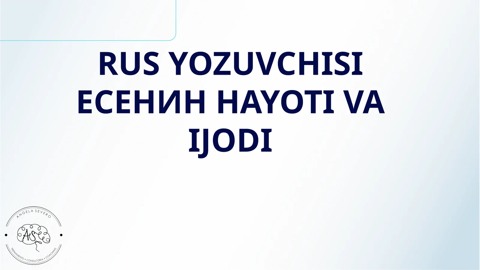 RUS YOZUVCHISI ЕСЕНИН HAYOTI VA IJODI