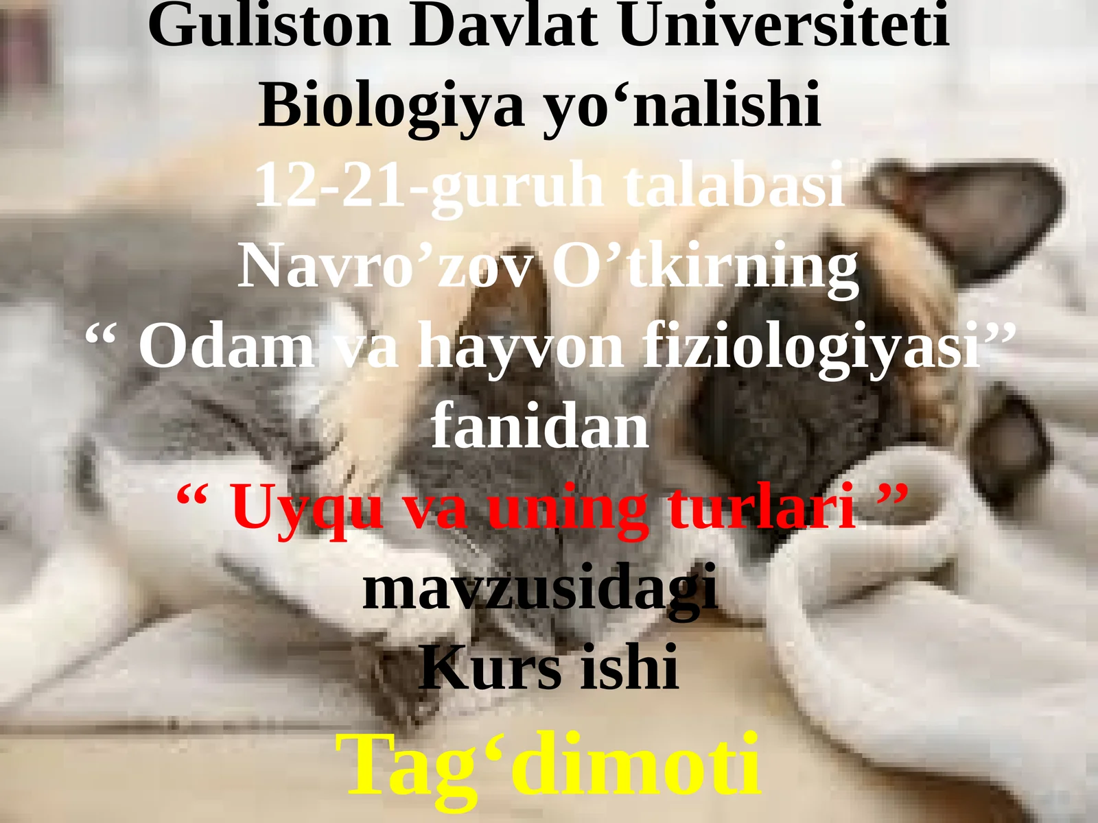 Uyqu va uning turlari