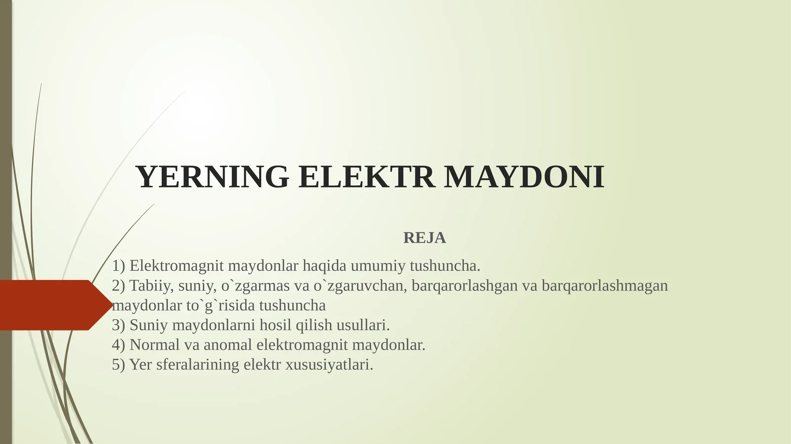 YERNING ELEKTR MAYDONI