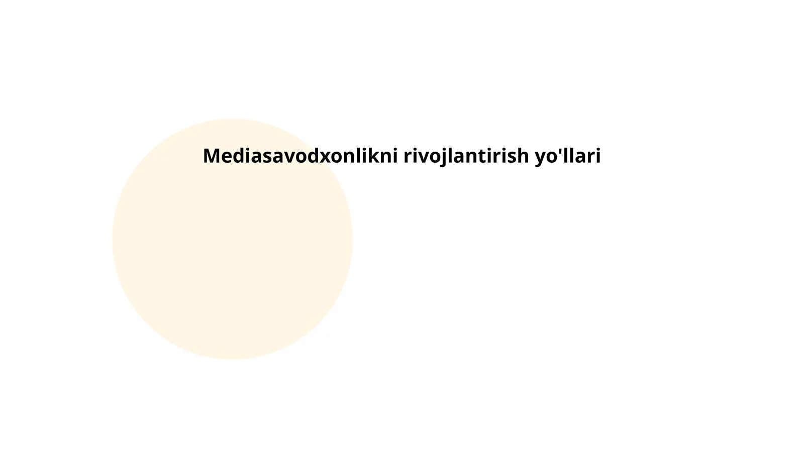 Mediasavodxonlikni rivojlantirish yo'llari