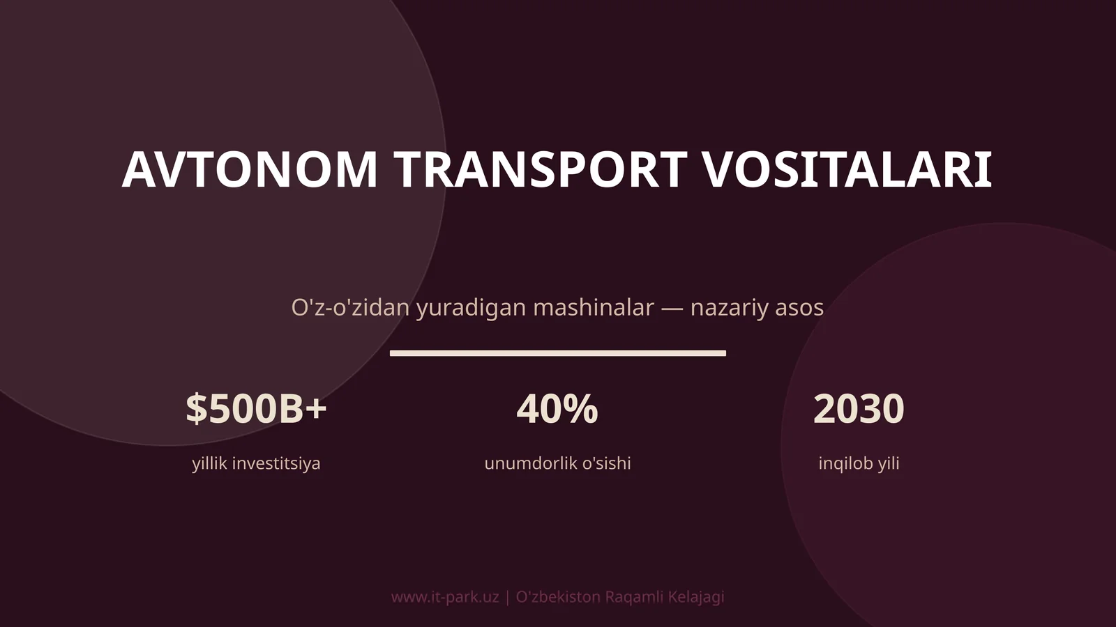 Avtonom transport vositalari