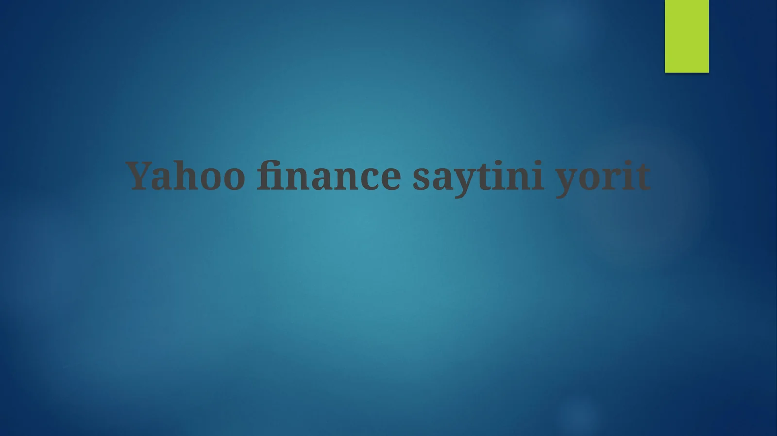 Yahoo financesaytiniyorit
