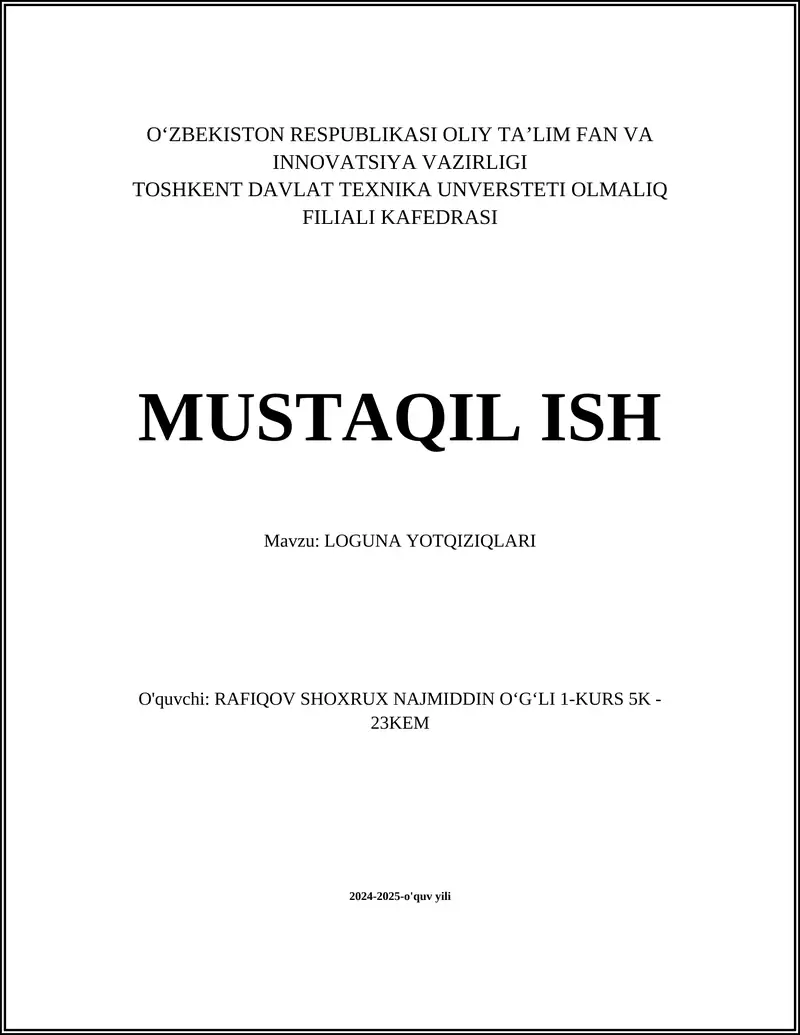 LOGUNA YOTQIZIQLARI