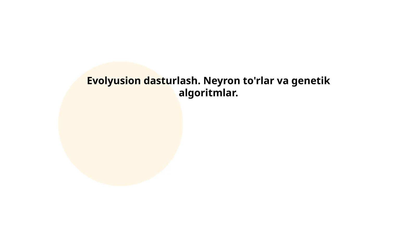 Evolyusion dasturlash va genetik algoritmlar