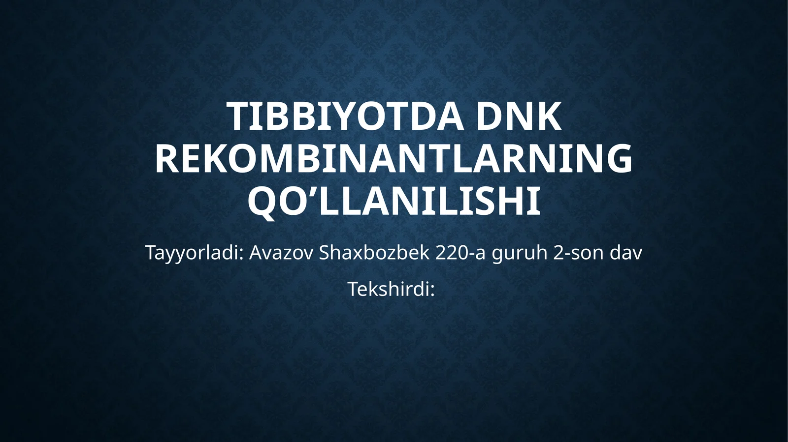 Recombinant dnk biokimyosi