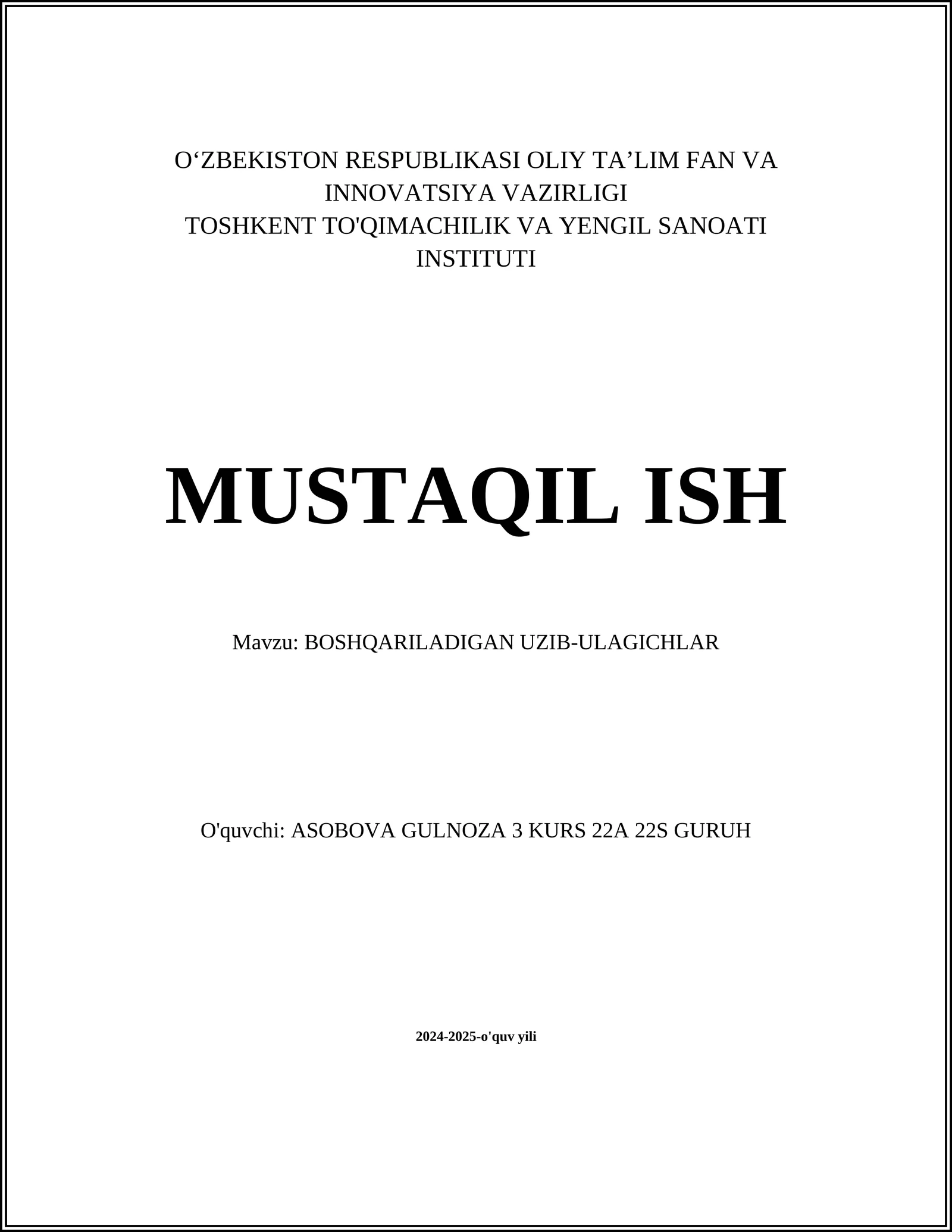 BOSHQARILADIGAN UZIB-ULAGICHLAR