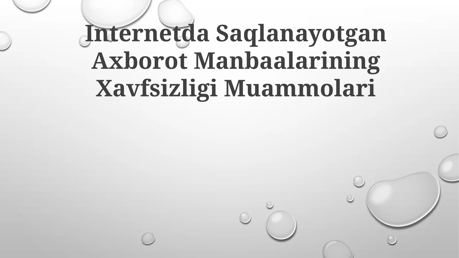 Internetda Saqlanayotgan Axborot Manbaalarining Xavfsizligi Muammolari