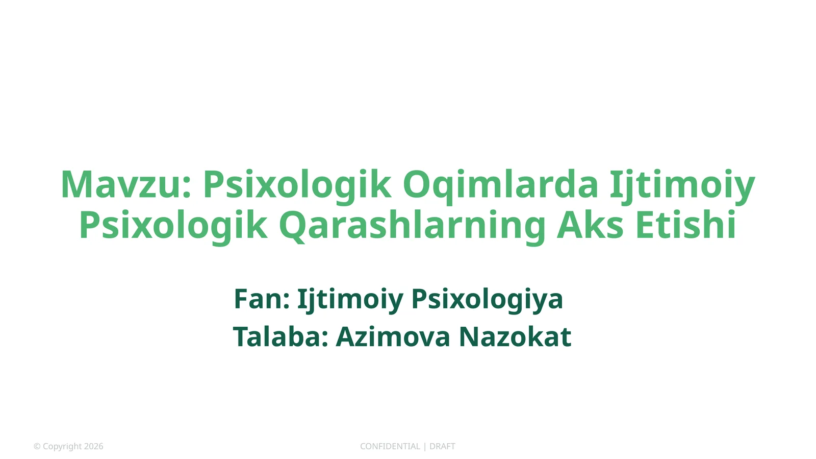 Psixologik Oqimlarda Ijtimoiy Psixologik Qarashlarning Aks Etishi