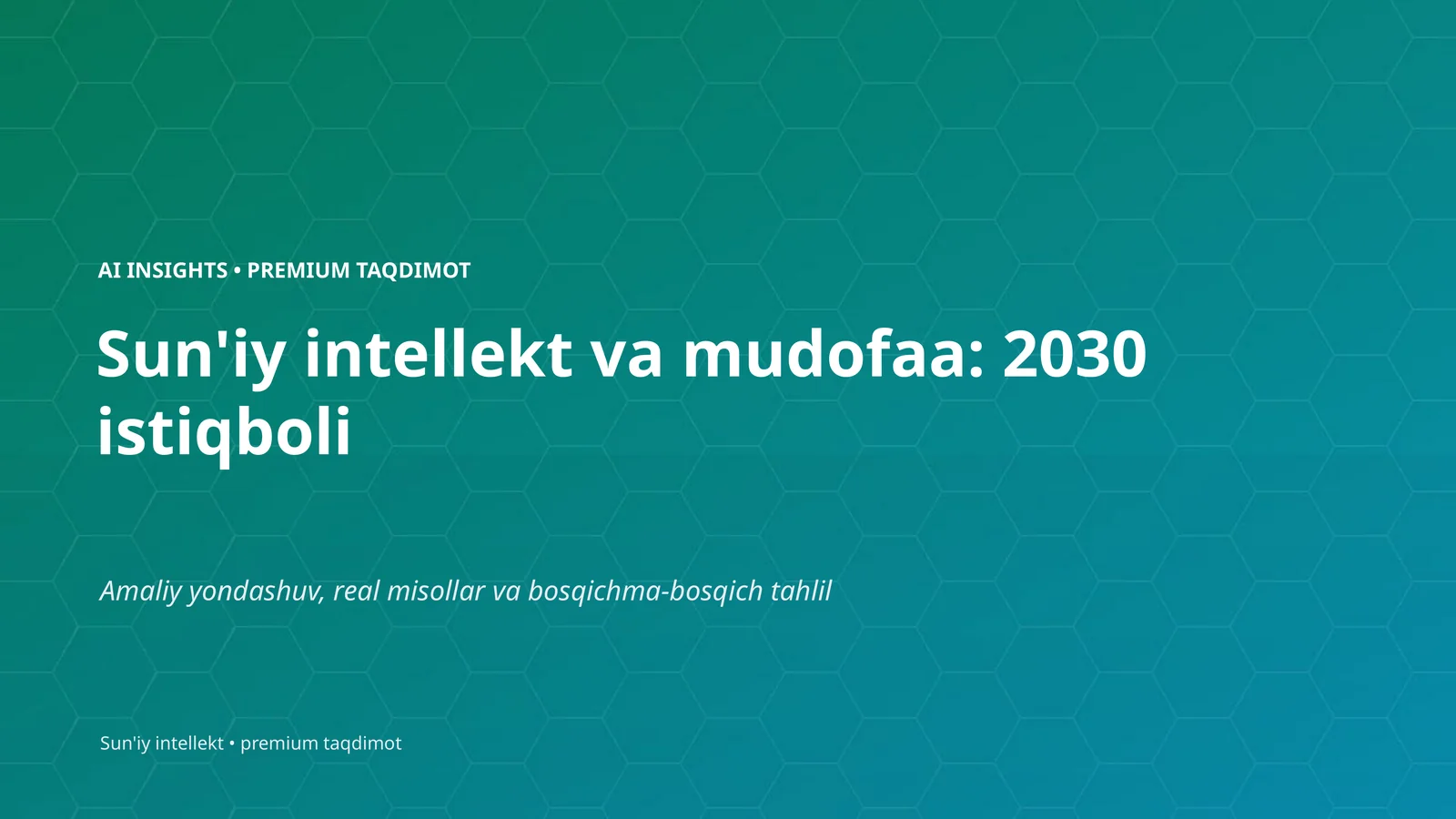 AI INSIGHTS • PREMIUM TAQDIMOT