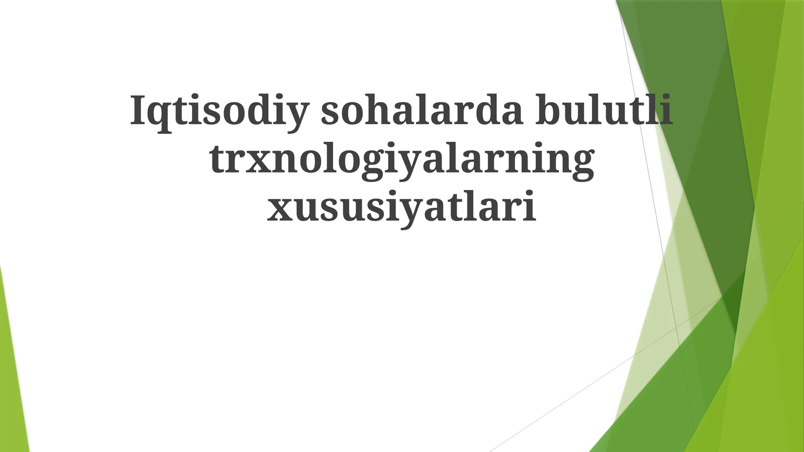 Bulut Texnologiyalarining Iqtisodiy Sektorlardagi Xususiyatlari
