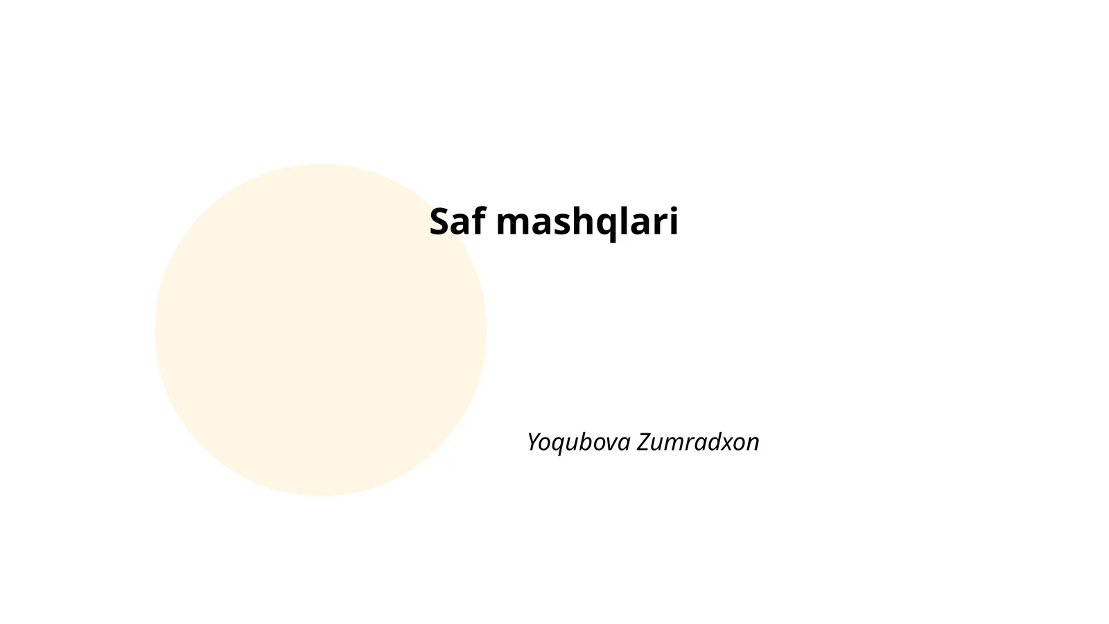 Saf mashqlari
