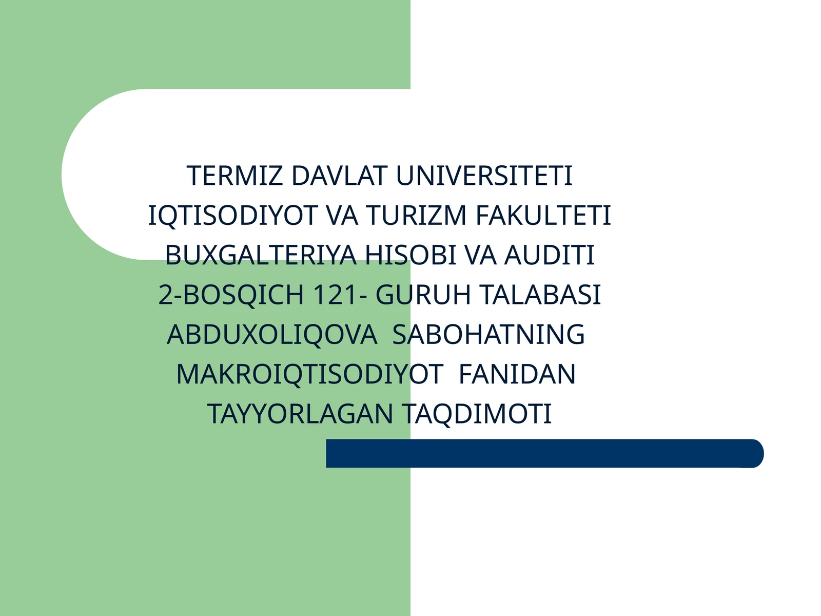 TASHQI SAVDO TARKIBINI TAKOMILLASHTIRISH VA DIVERSIFIKATSIYALASH