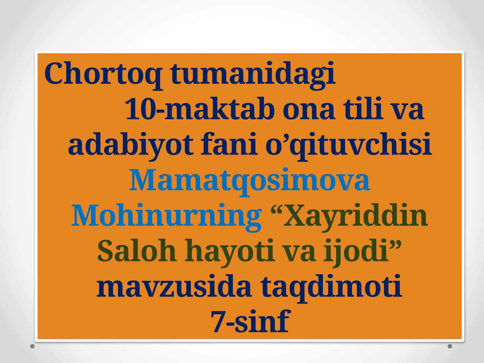 Xayriddin Saloh hayoti va ijodi