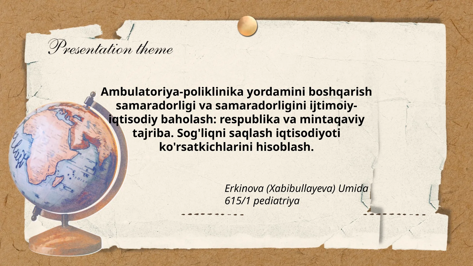 Erkinova (Xabibullayeva) Umida 615/1 pediatriya