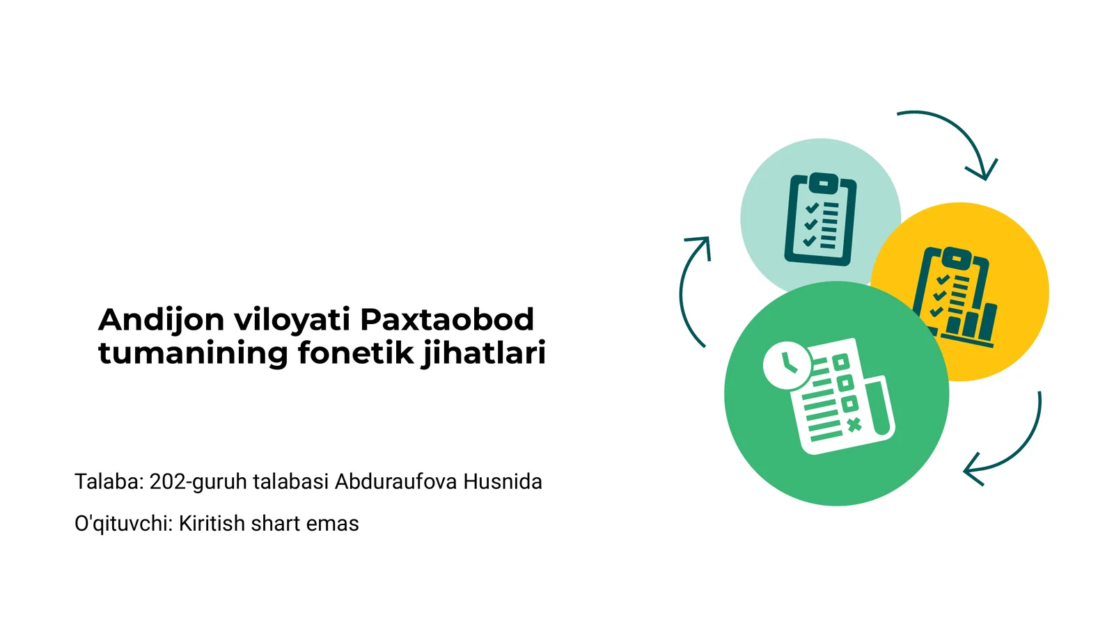 Andijon viloyati Paxtaobod tumanining fonetik jihatlari