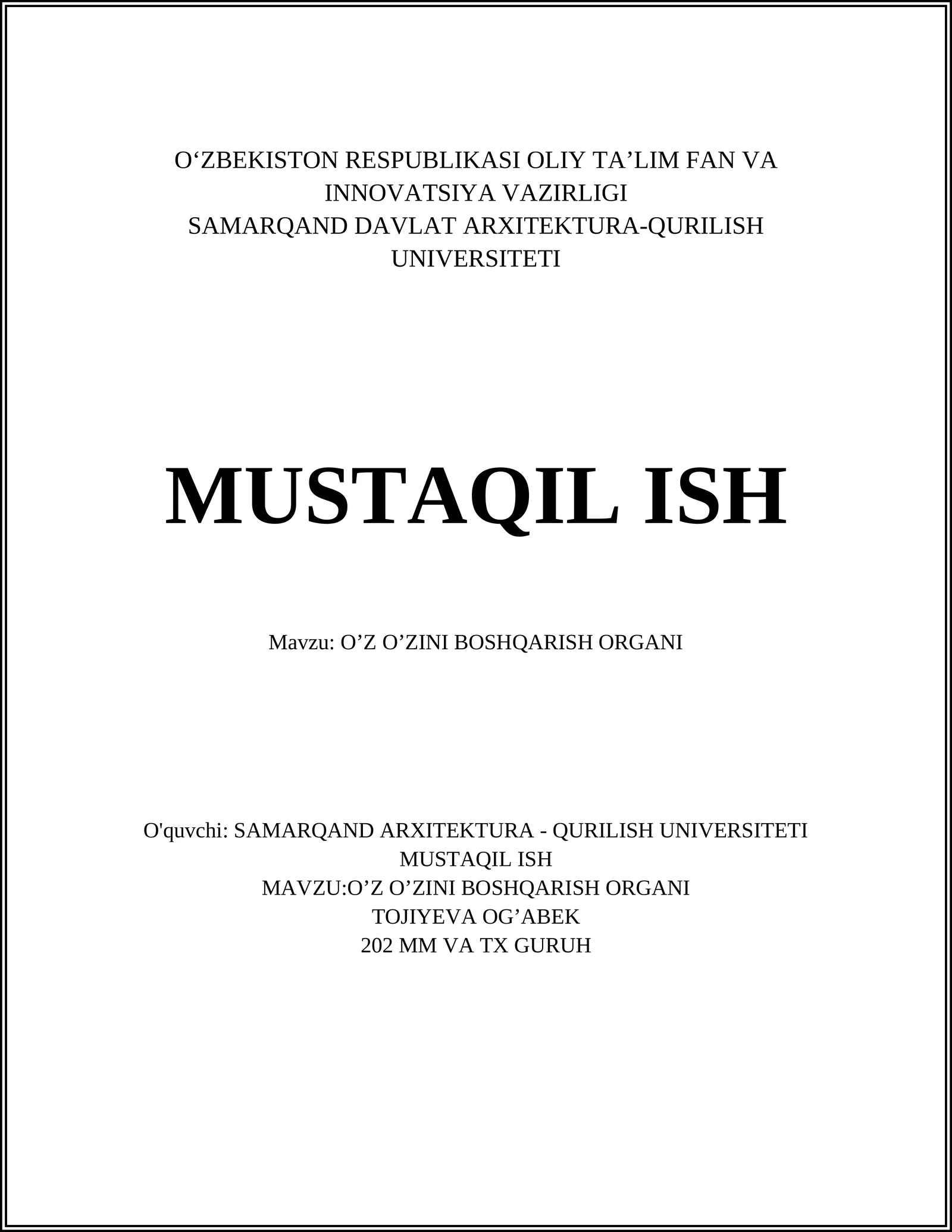 O'z-o'zini anglash