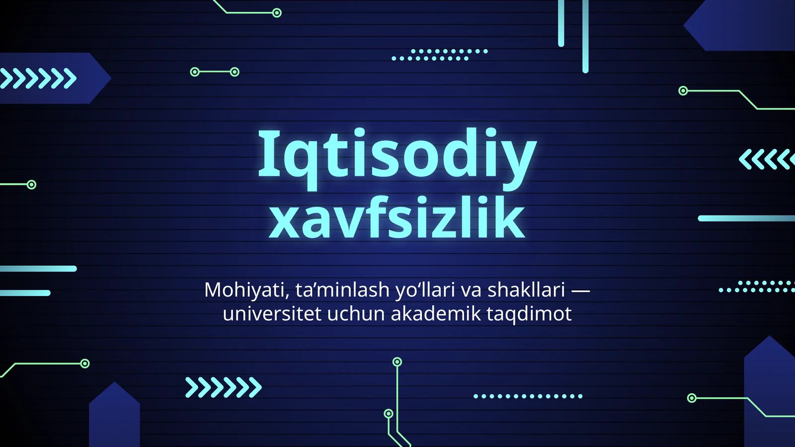 Mohiyati, ta’minlash yo‘llari va shakllari — universitet uchun akademik taqdimot
