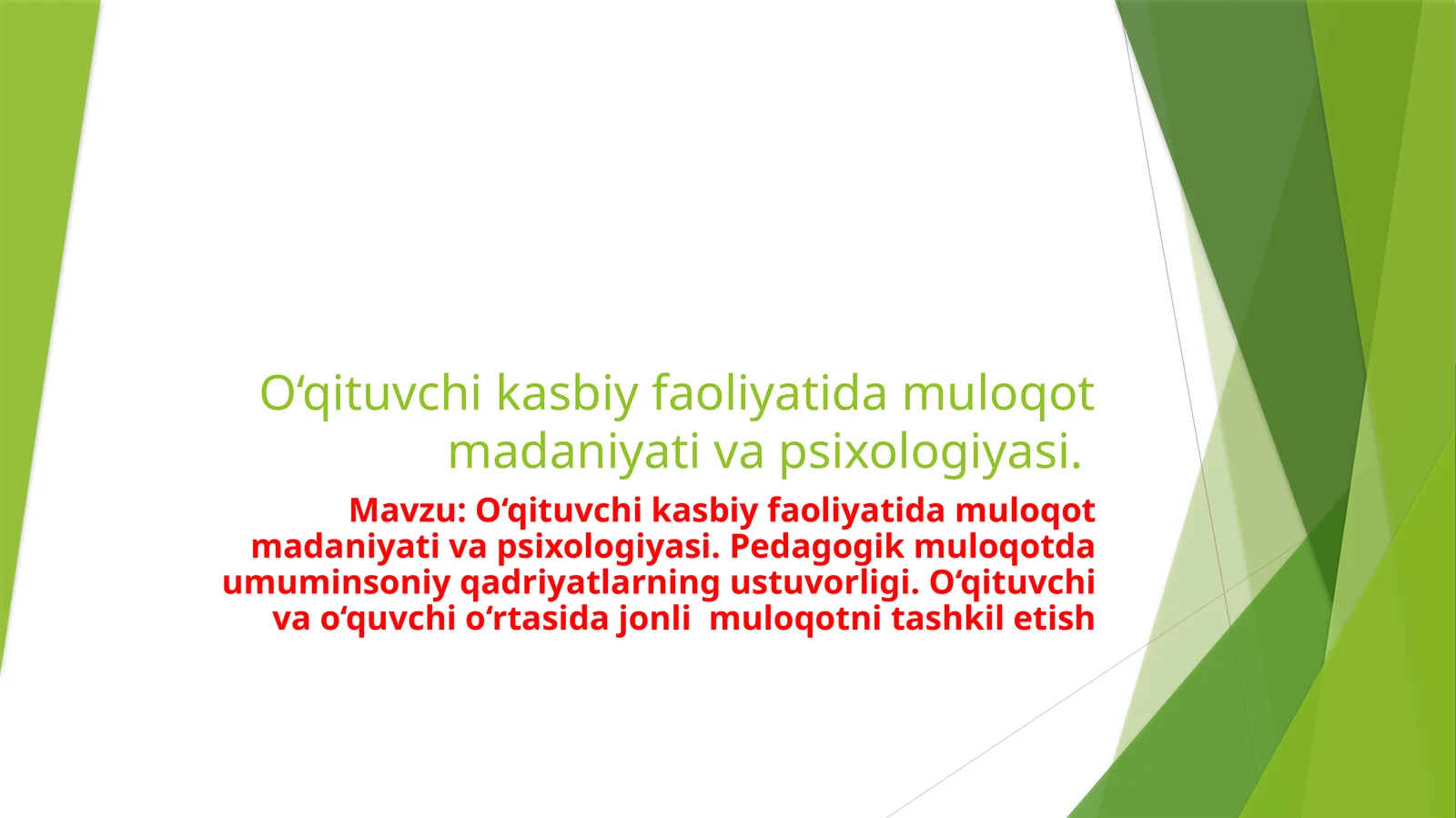 Muloqot madaniyat va psixologiyasi