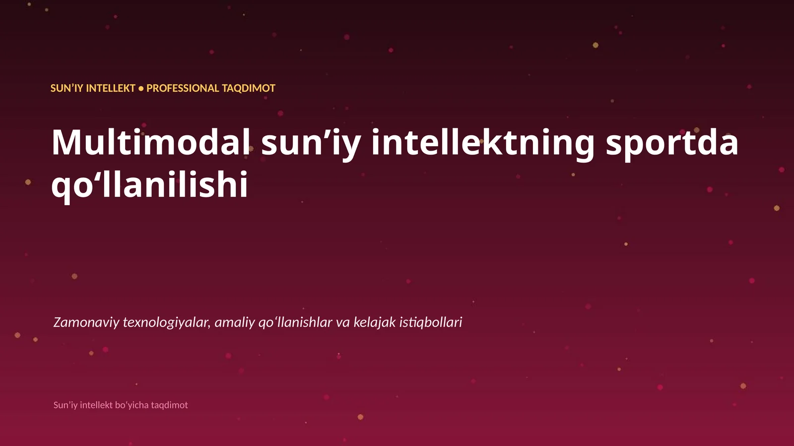 Multimodal sunʼiy intellektning sportda qoʻllanilishi
