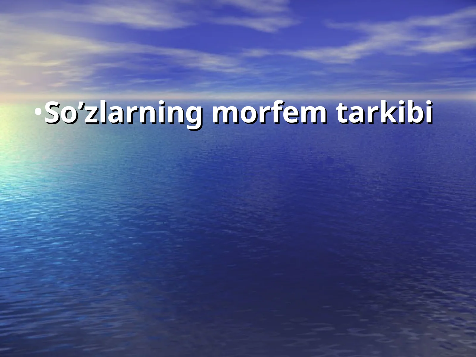 So’zlarning morfem tarkibi