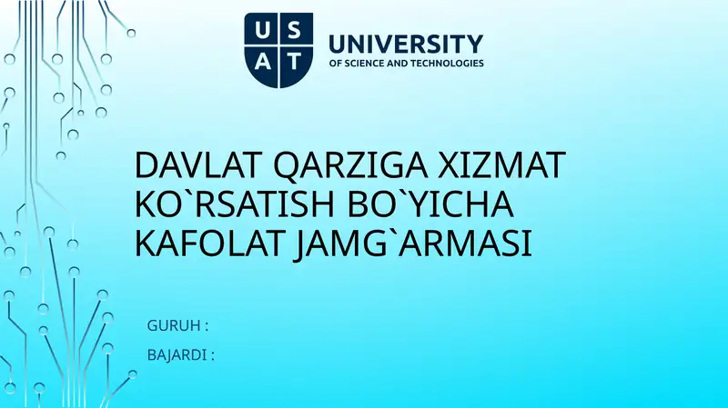 Davlatqarzigaxizmatko`rsatishbo`yichakafolatjamg`armasi