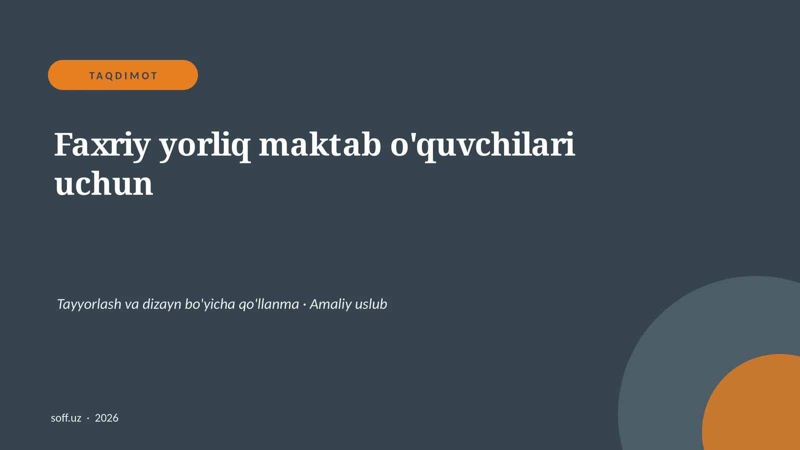 Faxriy yorliq maktab o'quvchilari uchun