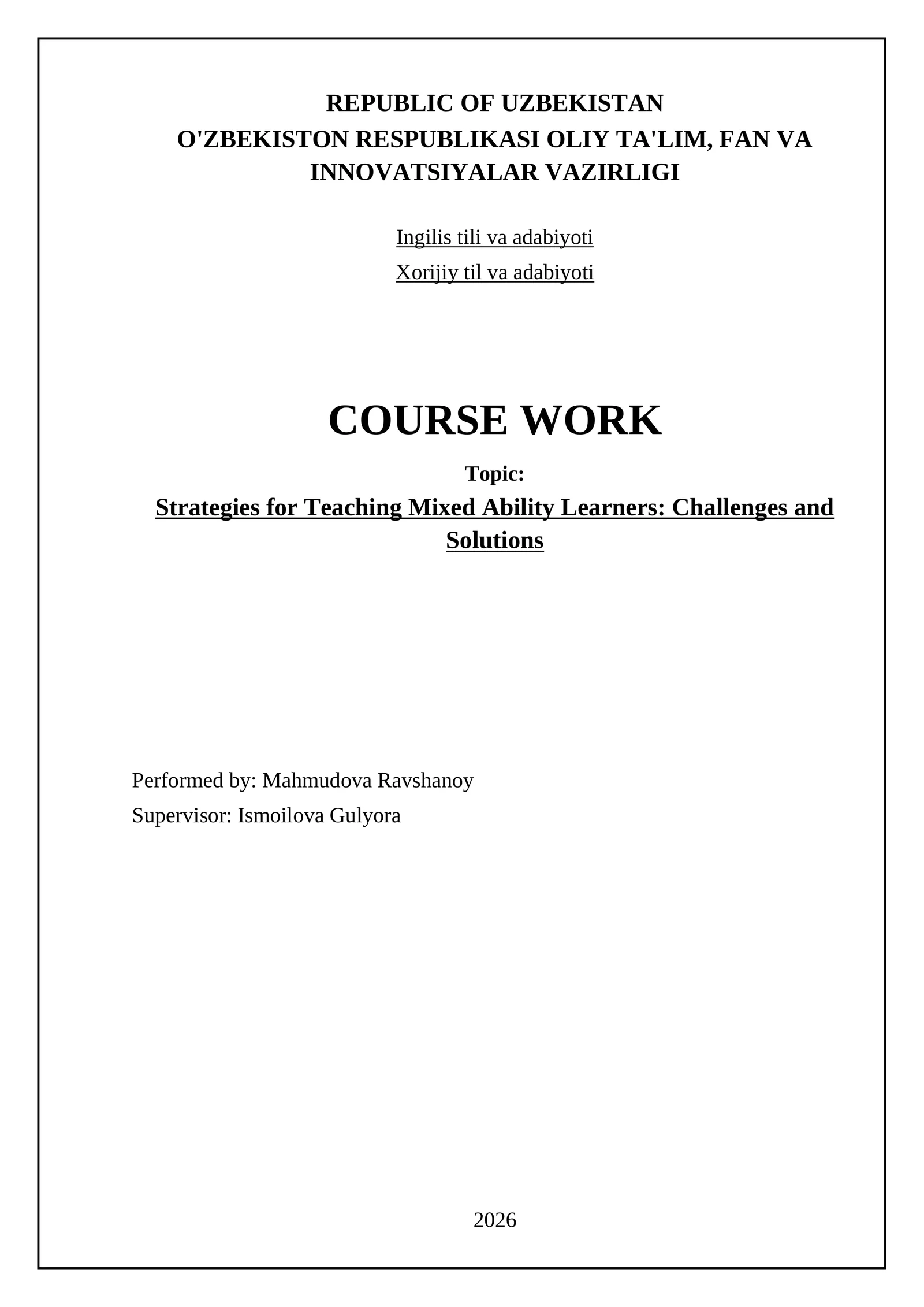Strategies for Teaching Mixed Ability Learners: Challenges and Solutions