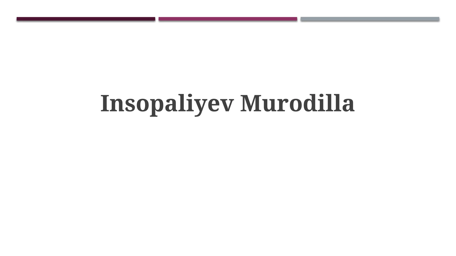 Murodilla Insopaliyevning Hayoti